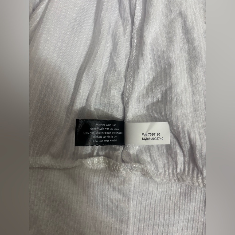 Boston Proper White Ribbed Tank Top size L - Picture 4 of 9